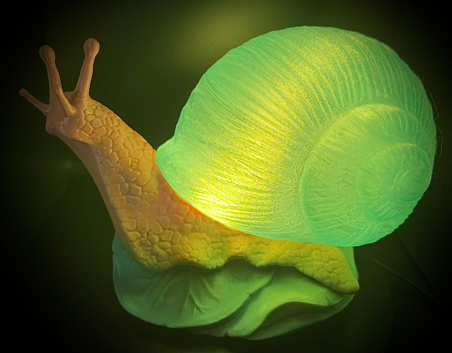 Enchanting Peach Aquamarine Snail Lamp