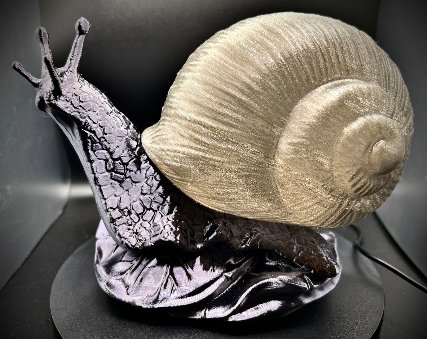 Enchanting Gossamer Graphite Snail Lamp