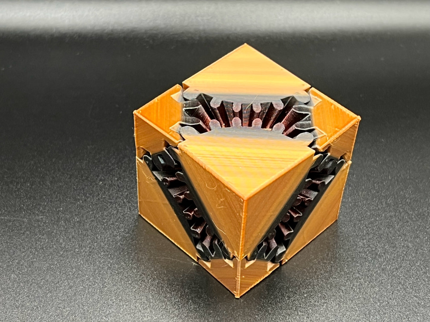 Engaging Chocolate Caramel Gear Cube Fidget Toy