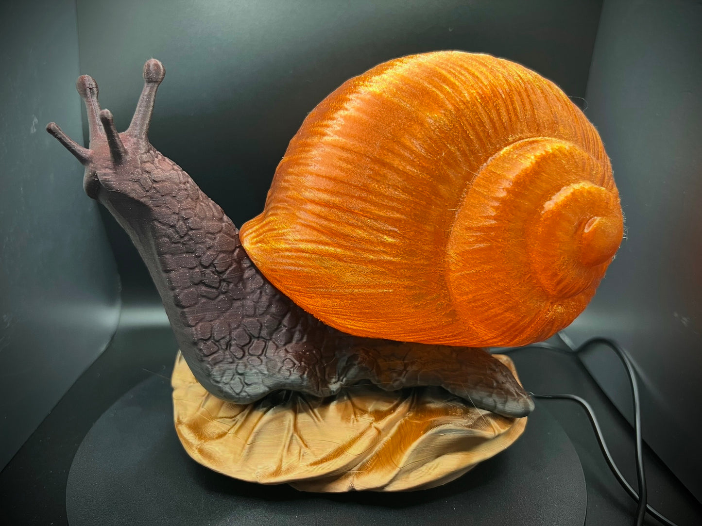 Enchanting Rustic Copper Snail Lamp