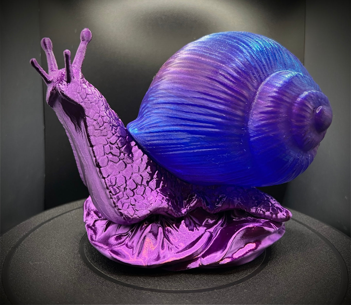 Enchanting Indigo Orchid Snail Lamp