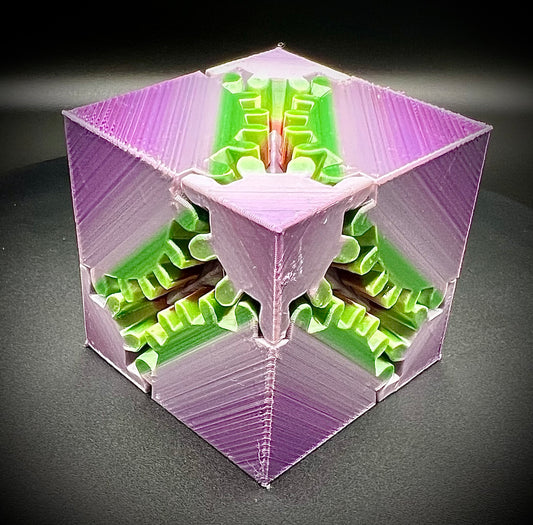 Engaging Lavender Mint Gear Cube Fidget Toy