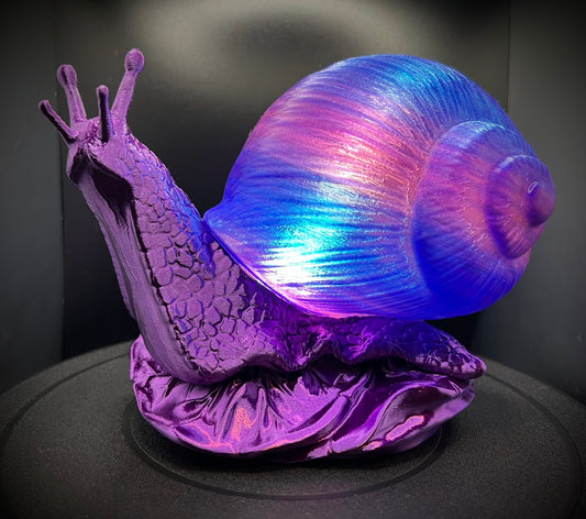 Enchanting Indigo Orchid Snail Lamp